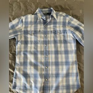 Vintage Polo Ralph Lauren Western plaid pearl snap shirt small